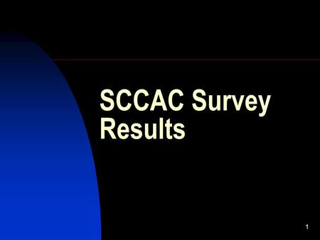 1 SCCAC Survey Results. 2 Number of Responses 170 Surveys Sent with 78 Responses 46% Response Rate SCCAC Survey Results.