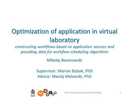 Optimization of application in virtual laboratory Optimization of application in virtual laboratory constructing workflows based on application sources.