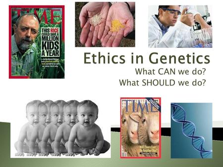 What CAN we do? What SHOULD we do?  You will be assigned a controversial topic that uses “genetic engineering” biotechnology Your assignment:  A written.