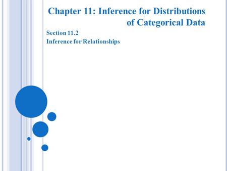 Chapter 11: Inference for Distributions of Categorical Data Section 11.2 Inference for Relationships.