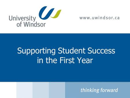 Supporting Student Success in the First Year. Supporting Student Success in First Year New students - life perspectives Changing student profiles What.