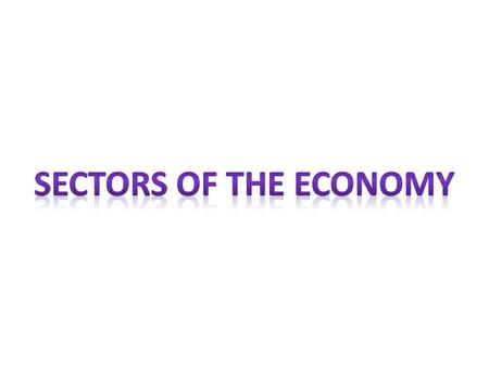 Sectors of the Economy.