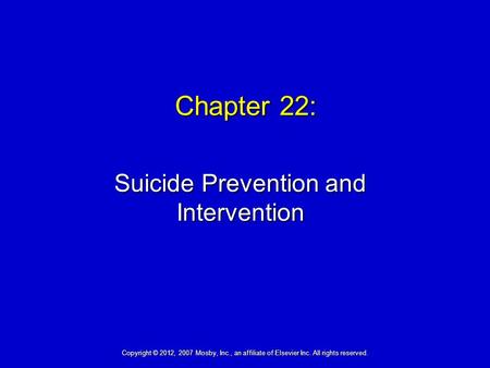 Suicide Prevention and Intervention