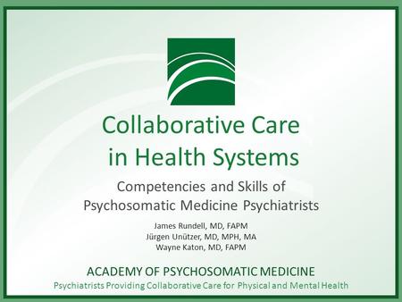 Collaborative Care in Health Systems