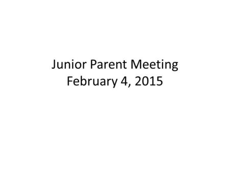 Junior Parent Meeting February 4, 2015. Amy N. Piazzon MA Shrine High School College Counselor 5 th year at SHS Mom of 3 (4 if you count my husband) Counselor.