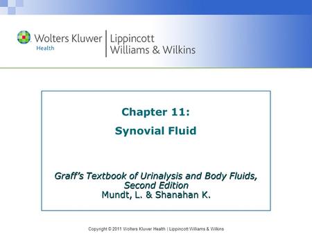 Chapter 11: Synovial Fluid