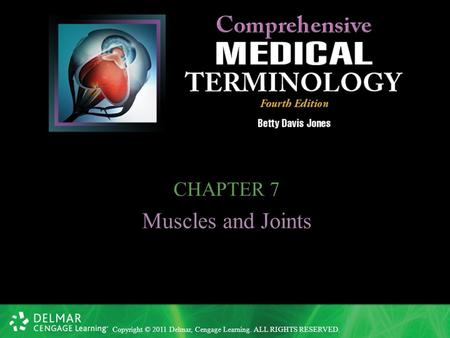 Copyright © 2011 Delmar, Cengage Learning. ALL RIGHTS RESERVED. CHAPTER 7 Muscles and Joints.