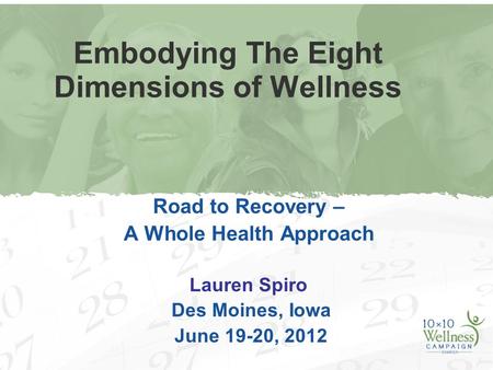 Embodying The Eight Dimensions of Wellness