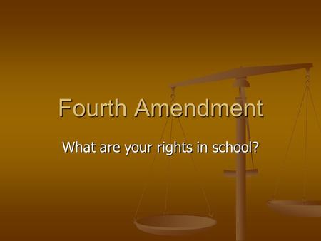 Fourth Amendment What are your rights in school?.