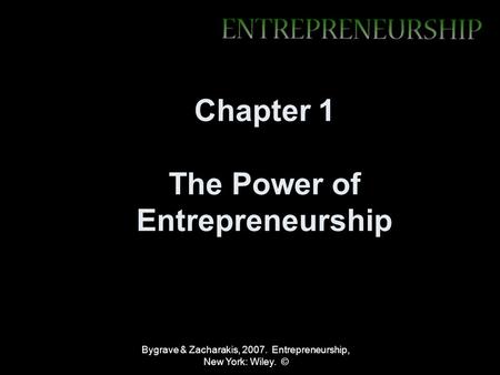Chapter 1 The Power of Entrepreneurship