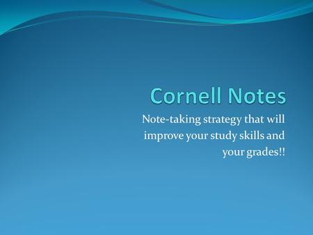 Note-taking strategy that will improve your study skills and your grades!!