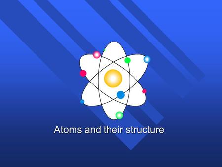 Atoms and their structure History of the atom n Not the history of atom, but the idea of the atom n Original idea Ancient Greece (400 B.C..) n Democritus.