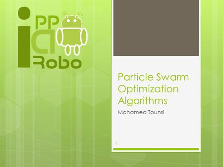 Particle Swarm Optimization Algorithms
