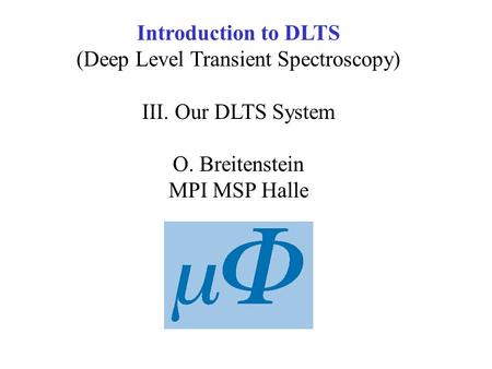 (Deep Level Transient Spectroscopy)