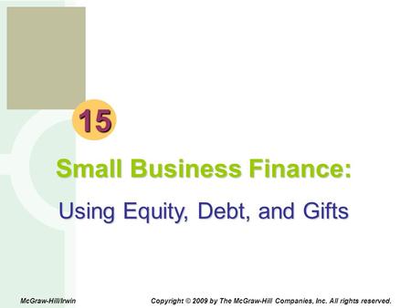 Small Business Finance: