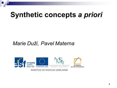 Synthetic concepts a priori