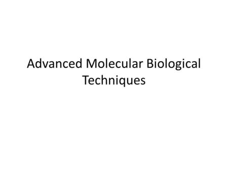Advanced Molecular Biological Techniques. Polymerase Chain Reaction animation.