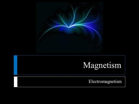 Magnetism Electromagnetism.