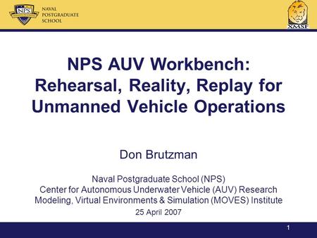 Don Brutzman Naval Postgraduate School (NPS)