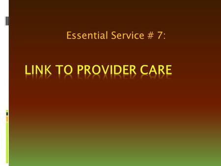 Essential Service # 7:. Why learn about the 10 Essential Services?  Improve quality and performance.  Achieve better outcomes – improved health, less.