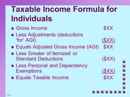 Taxable Income Formula for Individuals