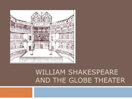 WILLIAM SHAKESPEARE AND THE GLOBE THEATER. Shakespeare’s Early Life  Born on April 23, 1564 in Stratford-on-Avon, northwest of London, England  He belonged.
