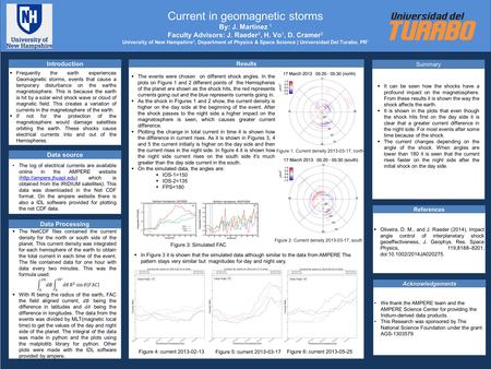 Your text would go here. Introduction References Current in geomagnetic storms By: J. Martínez 1 Faculty Advisors: J. Raeder 2, H. Vo 1, D. Cramer 2 University.