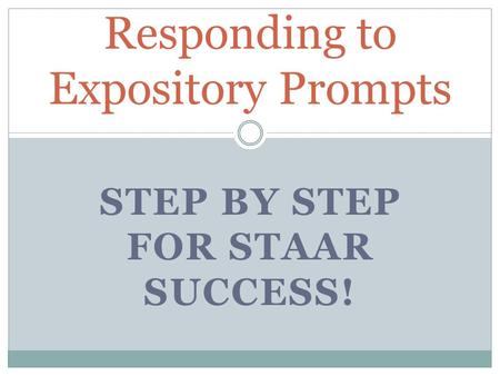 Responding to Expository Prompts