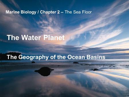 Marine Biology / Chapter 2 – The Sea Floor