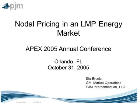 Nodal Pricing in an LMP Energy Market
