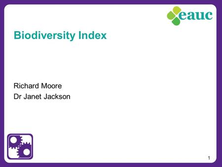 1 Richard Moore Dr Janet Jackson Biodiversity Index.