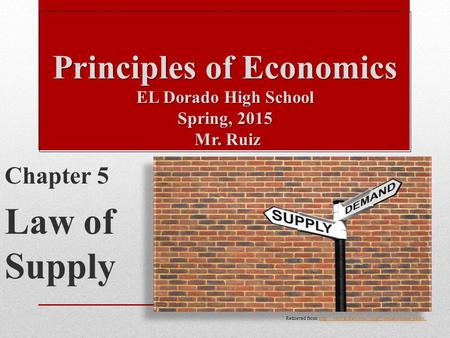 Principles of Economics EL Dorado High School Spring, 2015 Mr. Ruiz