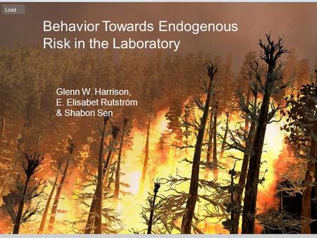 Behavior Towards Endogenous Risk in the Laboratory Glenn W. Harrison, E. Elisabet Rutström & Shabori Sen.