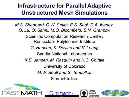 Infrastructure for Parallel Adaptive Unstructured Mesh Simulations