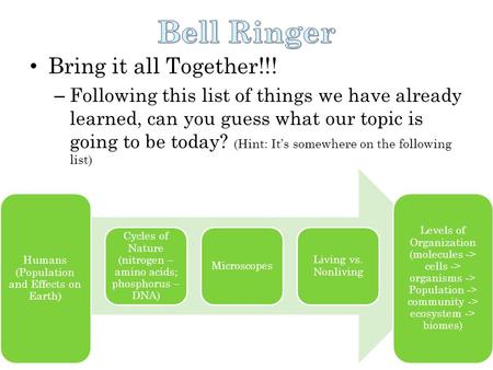 Bell Ringer Bring it all Together!!!