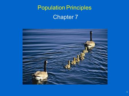 1 Population Principles Chapter 7. 2 Population Characteristics Population - Group of individuals of the same species inhabiting the same area simultaneously.