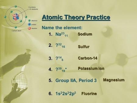 Atomic Theory Practice