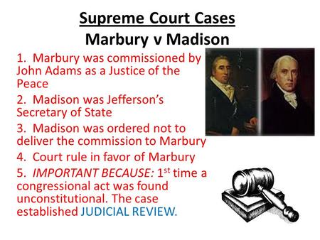 What was the impact on the united states after the decision of the Marbury VS. Madison case?
