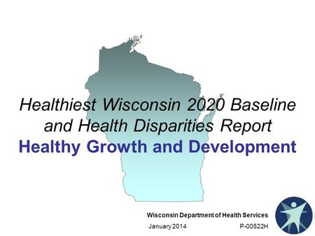 Wisconsin Department of Health Services January 2014 P-00522H Healthiest Wisconsin 2020 Baseline and Health Disparities Report Healthy Growth and Development.