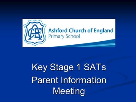 Key Stage 1 SATs Parent Information Meeting. The National Curriculum All maintained schools must follow the National Curriculum by law. It consists of.