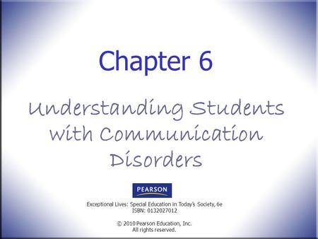 Understanding Students with Communication Disorders