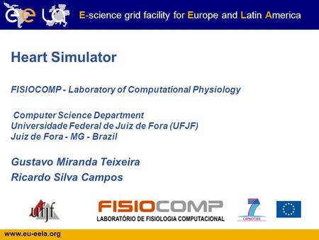 Www.eu-eela.org E-science grid facility for Europe and Latin America FISIOCOMP - Laboratory of Computational Physiology Computer Science Department Universidade.