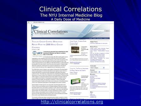 Clinical Correlations The NYU Internal Medicine Blog A Daily Dose of Medicine