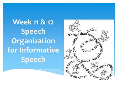 Week 11 & 12 Speech Organization for Informative Speech