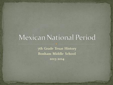 Mexican National Period