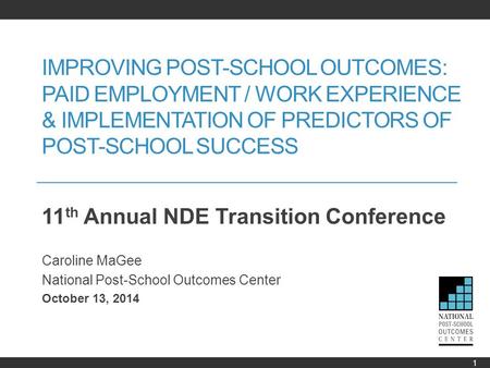 11th Annual NDE Transition Conference