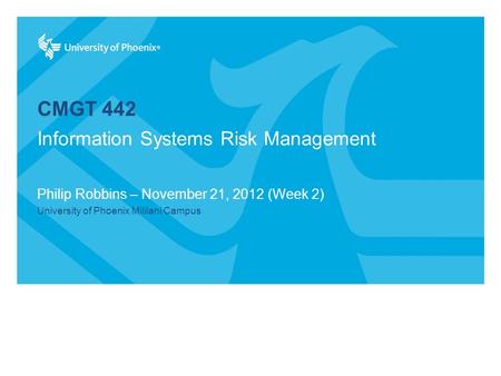 Information Systems Risk Management