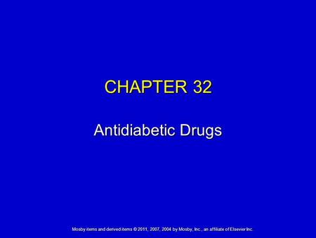 CHAPTER 32 Antidiabetic Drugs