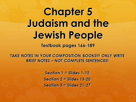 Chapter 5 Judaism and the Jewish People Textbook pages