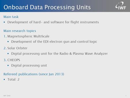 Onboard Data Processing Units